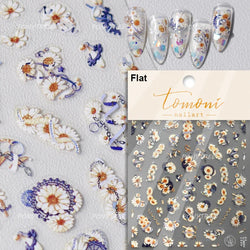 Vivid Honey Bee Ribbon Bowknot Pot Daisy Wreath Flower Shining Tulip Honeycomb Jar Self Adhesive Nail Art Sticker Manicure Decal (ONLINE ORDER ONLY)