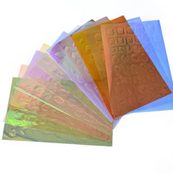 10/11/16Pcs Vibrant Aurora Holographic Nail Foils Ice Cube Cellophane Laser Jewelry Candy Nail Stickers Chameleon Manicure Decor (ONLINE ORDER ONLY)