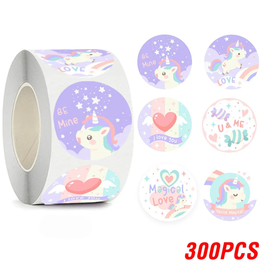 100-500pcs Cute Animal Encourage Sticker Kawaii Children Reward Stickers Creative School Supplies 2.5cm Circle Kids Toy Stickers (ONLINE ORDER ONLY)