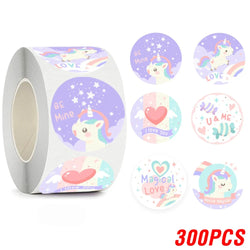 100-500pcs Cute Animal Encourage Sticker Kawaii Children Reward Stickers Creative School Supplies 2.5cm Circle Kids Toy Stickers (ONLINE ORDER ONLY)