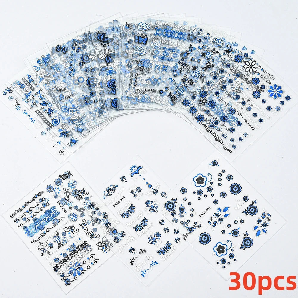 30pcs 3D Daisy Design Nail Art Sticker Set Acrylic Sanding Colorful Floral Decals Self-Adhesive Nail Art Supplies DIY Manicure * (ONLINE ORDER ONLY)