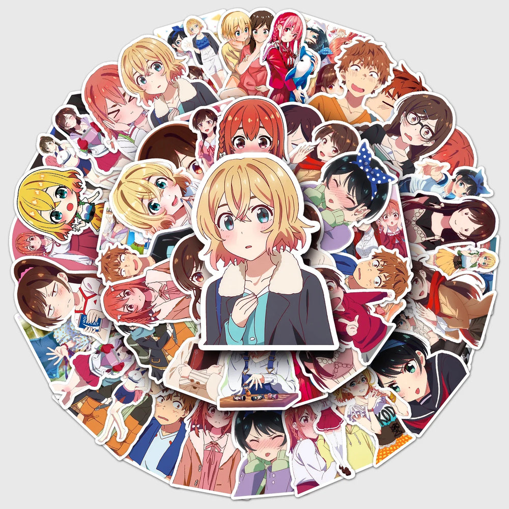 50Pcs Renting Girlfriend Cartoon Waterproof Skateboard Stickers (Online Order Only)
