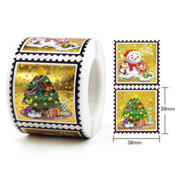 50-300pcs Holographic Stickers Merry Christmas Stickers Seal Labels For DIY Gift Baking Package Envelope Stationery Decor (ONLINE ORDER ONLY)