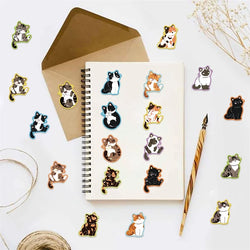 10/30/50PCS Kawaii Sleeping Cat Sticky PVC Sticker Aesthetic Children's Stationery DIY Decoration Scrapbooking School Supplies (ONLINE ORDER ONLY)