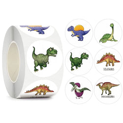 500PCS Children's Cartoon Stickers Little Dinosaur Pattern Kids Stationery Supplies School Teacher Supplies Reward Stickers (Online Order Only)