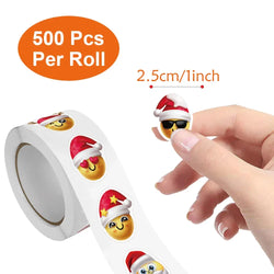 100-500pcs Heterotypic Christmas Themed Stickers 8 Designs DlY Graffiti Holiday Party Decoration label Stationery Sticker (ONLINE ORDER ONLY)