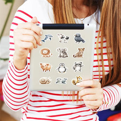 10/30/50PCS 3D Simple Animal Sticky PVC Sticker Aesthetic Children's Stationery DIY Decoration Scrapbooking School Supplies (ONLINE ORDER ONLY)