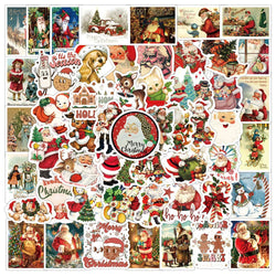 Vintage Cartoon Christmas Stickers Decals for Fridge Laptop Suitcase Phone Kids Toys (Online Order Only)