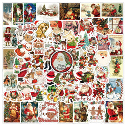 Vintage Cartoon Christmas Stickers Decals for Fridge Laptop Suitcase Phone Kids Toys (Online Order Only)