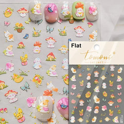Bowknot Dog puppy Christmas Hat Strawberry Cake Food Coffee Cherry Love Heart Adhesive Nail Art Sticker Reliefs Manicure Decals (Online Order Only)
