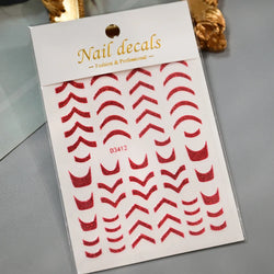 1Pc Red Pink White Heart Bow Nail Art Stickers with Glitter Sequins 5D Self Adhesive Nail Decorations Slider Decals DIY Manicure (ONLINE ORDER ONLY)