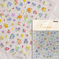 Dried Flower Lavender Bowknot Peony Pomegranate Flowers Bouquet Rose Chic Reliefs Self Adhesive Nail Art Stickers Manicure Decal (ONLINE ORDER ONLY)