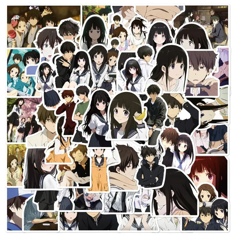 50pcs Hyouka Anime Stickers for Laptop, Phone, Car, Scooter, Water Bottle, Suitcase, Refrigerator (Online Order Only)