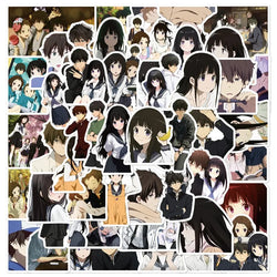 50pcs Hyouka Anime Stickers for Laptop, Phone, Car, Scooter, Water Bottle, Suitcase, Refrigerator (Online Order Only)