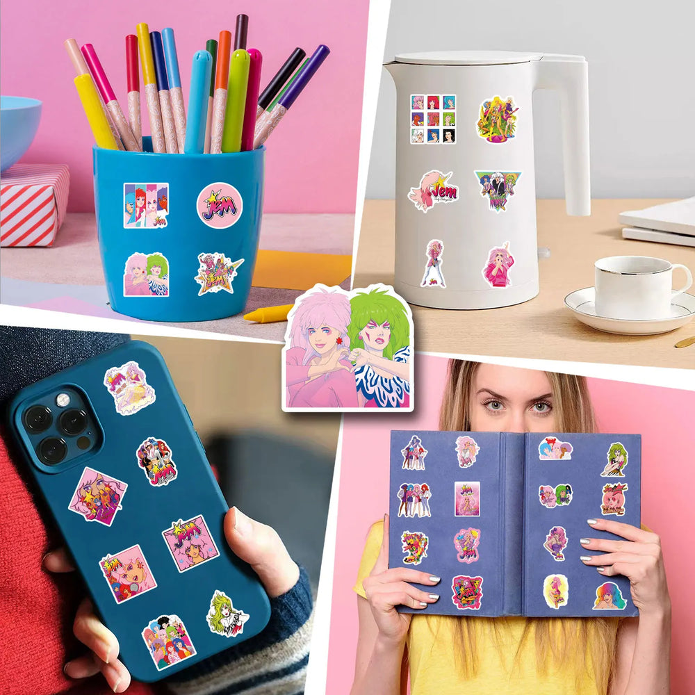 10/30/55PCS Jem And The Holograms Stickers Cartoon Movie Sticker Fantasy Film Graffiti Toy Luggage Laptop Guitar Car Bike Decals (ONLINE ORDER ONLY)