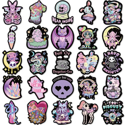 10/30/56pcs Cute Gothic Dark Horror Stickers Halloween Imp Skull Cartoon Decals for Kids Notebook Laptop Guitar Car Sticker Toy (ONLINE ORDER ONLY)