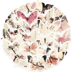 30Pcs Princess Color Aesthetic Butterfly Stickers Pack Phone Case Sticker Journal Accessories Scrapbooking Supplies (ONLINE ORDER ONLY)