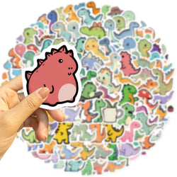 100PCS Cartoon Small Dinosaur PVC Sticker Aesthetic Children's Decoration Scrapbooking Stationery School Supplies for Kids﻿ (ONLINE ORDER ONLY)
