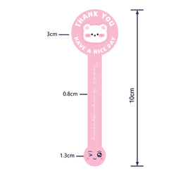 50-100pcs Pink Bear Thank You Stickers Seal Labels Small Business Packaging Sticker for Envelopes Seal Gift Box Decorations (Online Order Only)