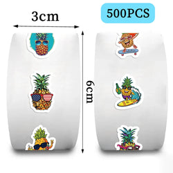 500pcs/roll Fruit Pineapple Sticker Roll For Kids Reward Encourage Sticker For Labels Thank You Sticker Kids Toys (Online Order Only)