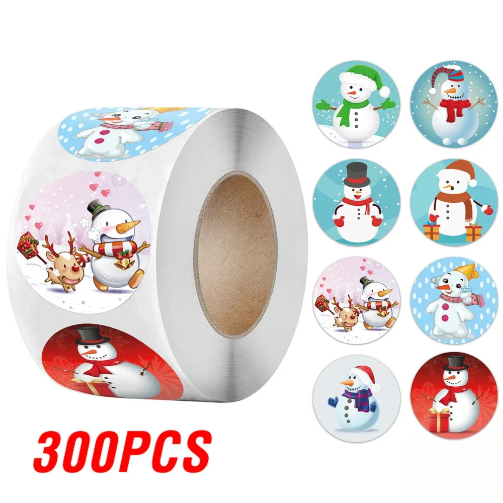 100-500Pcs Merry Christmas Stickers Xmas Envelope Seal Stickers for Christmas Decoration, Wedding Party, Holiday Gift Package (ONLINE ORDER ONLY)