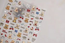 Charm Retro Bear Candy Cake Bowknot Rabbit Bunny Strawberry Footprint Muffin 3D Adhesive Nail Art Stickers Chic Manicure Decals (ONLINE ORDER ONLY)