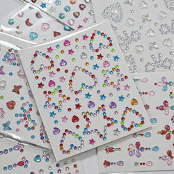 1pc Star-Shaped Rhinestone Sticker Sparkling Acrylic Rhinestone Face Decals Butterfly & Floral Designs for Party/Stage/Festivals (ONLINE ORDER ONLY)