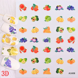 1Pc Sweet Cute Fresh Red Cherry Pattern Nail Stickers Self Adhesive Fruit Design Decals Women & Girls Homemade Manicure Supplies (ONLINE ORDER ONLY)