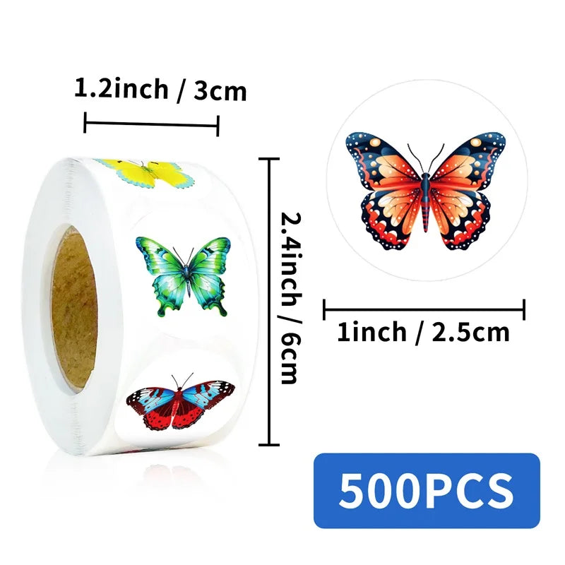 500PCS Cute Butterfly Sticky Paper Sticker Labels Thank You Sticker Sealing Stationery Supplies DIY Decoration Scrapbooking (ONLINE ORDER ONLY)