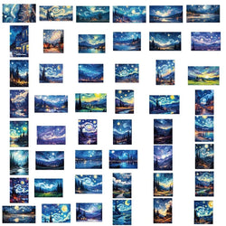 10/30/50PCS Cartoon Starry Sky Paint PVC Sticker Aesthetic Decoration Scrapbooking Sketchbook Korean Stationery School Supplies (ONLINE ORDER ONLY)
