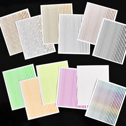 1Pc Laser Silver Gold Lines Stripe Nail Sticker Metal Strip Luxury Nails Slider Self Adhesive Slider Papers Transfer Stickers *& (Online Order Only)