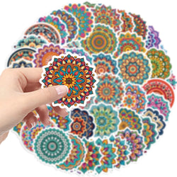 50pcs Mandala Flowers Cartoon Graffiti Stickers Decals Decoration DIY Skateboard Notebook Phone Laptop Cute Sticker (ONLINE ORDER ONLY)