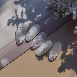 Shiny Cherokee Rose Golden Cherry Blossom Cherish Enjoy Flower Line Petal Delicate Self Adhesive Nail Art Sticker Manicure Decal (ONLINE ORDER ONLY)