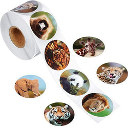 500pcs zoo Animals cartoon Stickers for kids classic toys sticker school teacher reward sticker 8 designs pattern tiger (Online Order Only)
