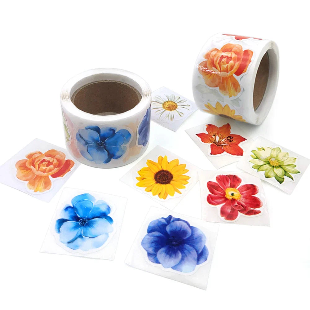 150pcs/roll Flower Stickers Laptop Guitar Skateboard Sticker Kid DIY Graffiti Waterproof Stickers Toy Stationery Stickers (ONLINE ORDER ONLY)