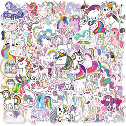 10/30/50/100PCS Cute Animals Pink Unicorn Cartoon Sticker DIY Diary Phone Laptop Luggage Skateboard Graffiti Decals Fun for Kid (ONLINE ORDER ONLY)