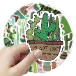10/53Pcs Cute Plants Cactus Graffiti Stickers Decals for Kids Toys Laptop Phone Luggage Scrapbook Skateboard Creative Sticker (Online Order Only)