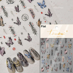 Butterfly Peach Blossom Flowers Lantern Star Tassel Pendant Gold Hot Stamping Self Adhesive Nail Art Stickers Manicure Decals (ONLINE ORDER ONLY)