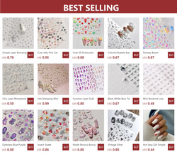 Shiny Laser Constellation Totem Pink Blue Gold Silver Shell Starfish Moon Star 3D Self Adhesive Nail Art Sticker Manicure Decals (ONLINE ORDER ONLY)