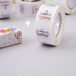 100-500pcs Cute Happy birthday Stickers for Gift Wrapping Decoration Envelope Sealing Label Kids toys Stationery Stickers 1inch (ONLINE ORDER ONLY)