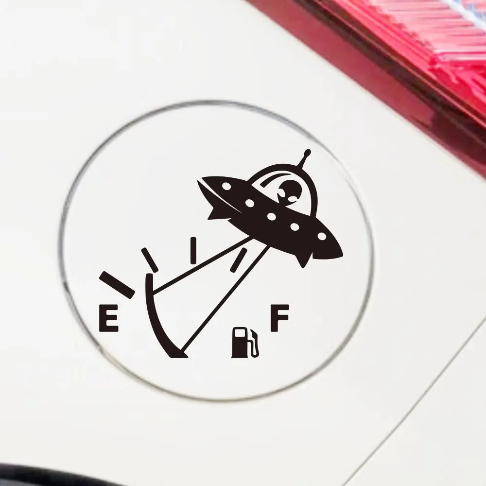 Alien Airship Fuel Tank Cap Sticker for Car Fuel Tank Cap Door Decoration Exterior Accessories Outdoor Stickers PVC Vinyl Decals (ONLINE ORDER ONLY)