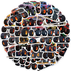Cartoon Monster Truck Stickers for Suitcase, Skateboard, Laptop, Phone - 10/30/50Pcs Decal Set (ONLINE ORDER ONLY)