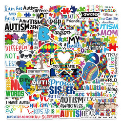 Autism Awareness Stickers 10/30/50pcs Waterproof PVC Decals for Phone, Laptop, Car, Kids Toys (ONLINE ORDER ONLY)