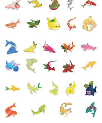 10/30/54PCS Fruit Graffiti Stickers Funny Shark Cartoon Decals Kids Toys Luggage Laptop Phone Guitar Car Decoration Food Sticker (ONLINE ORDER ONLY)