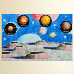 100-500 Pcs Round Universe Outer Space Stickers Solar System Earth Mars Jupiter Planet DIY Sealing Party Decals Stationery Toy (ONLINE ORDER ONLY)