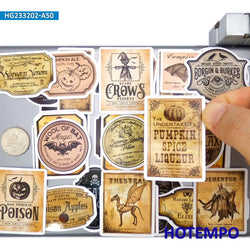 20/30/50Pieces Retro Alchemy Funny Halloween Magic Potion Label Stickers for Bottle Scrapbook Luggage Phone Laptop Sticker Toys (Online Order Only)