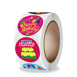 100-500pcs Cute Happy Birthday Sticker Birthday Gift Decoration Label Sealing Balloon Cake Label Packaging Scrapbook Sticker (Online Order Only)