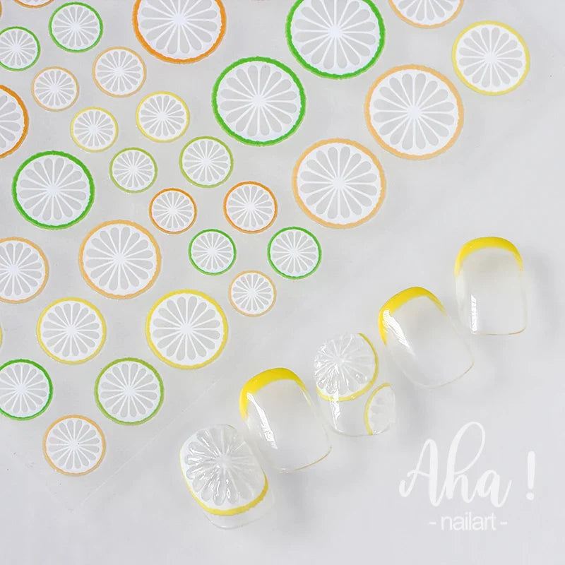 1Pc Cherry Fruit Nail Sticker Nail Art Decals Summer Lemon Grapefruit Self Adhesive DIY Nail Stickers Aha Series Nail Art Decor (Online Order Only)