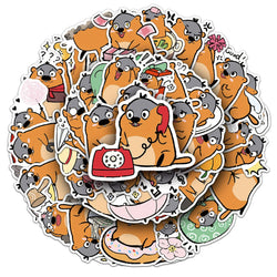 10/30/50PCS Cute Groundhog Stickers Funny Animal Meme Sticker Graffiti DIY Fridge Luggage Laptop Phone Guitar Bike Cartoon Decal (ONLINE ORDER ONLY)