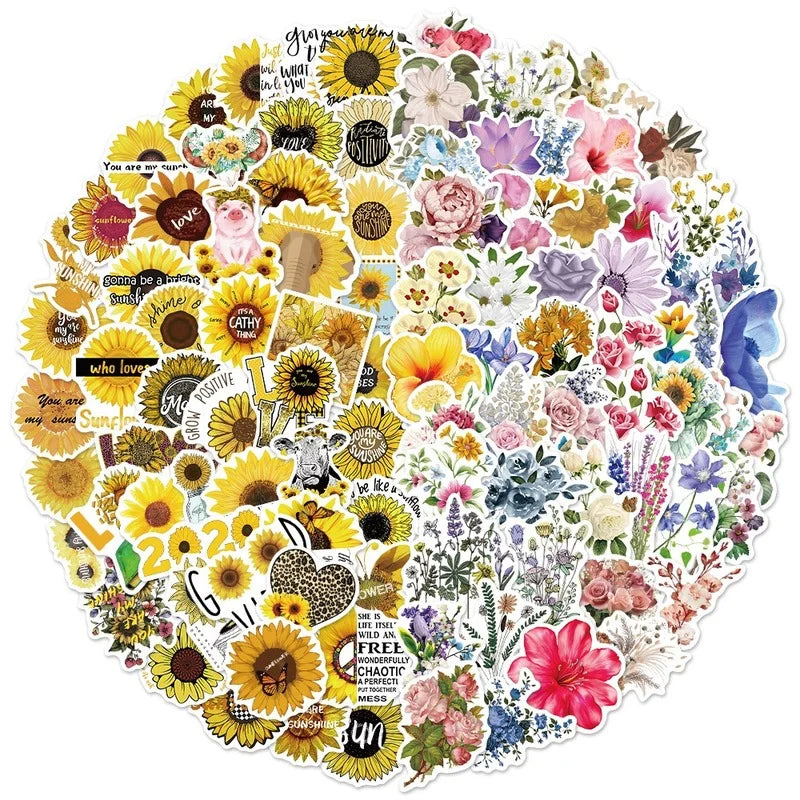 Egirl VSCO Flower Stickers Pack for Phone, Laptop, Suitcase, Water Bottle, Scrapbook (Online Order Only)